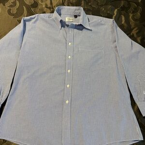 Tuttle Golf Classic Blue & White Gingham Dress Shirt Men’s Large 100% Cotton